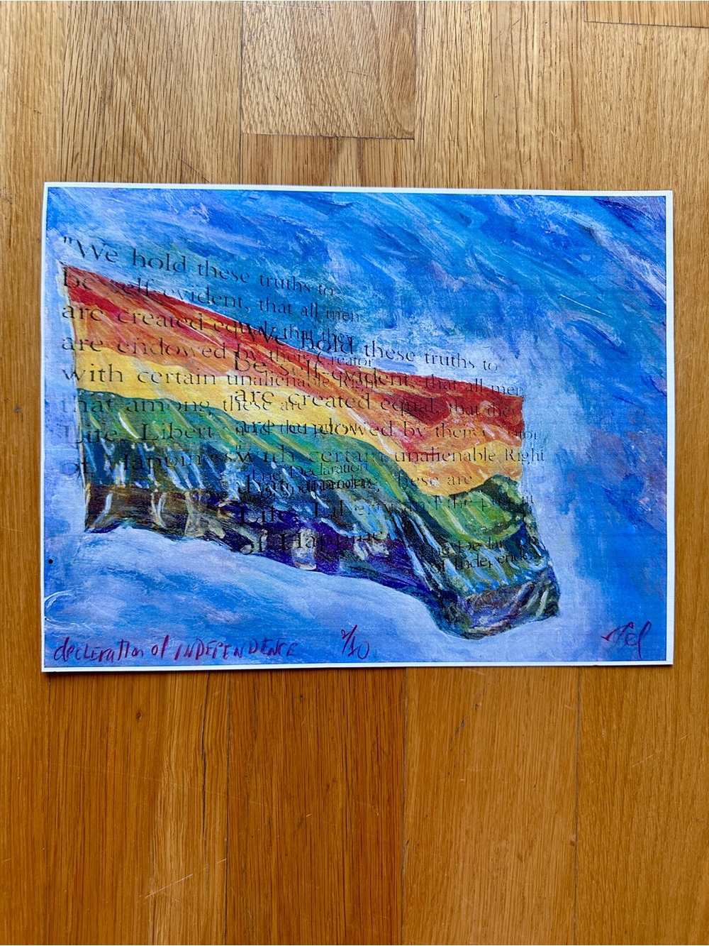 Rainbow Flag Wall Art Print- Unframed